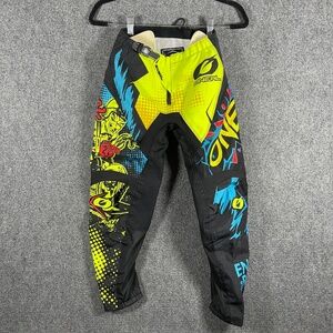 O'Neal Element Villain Black Yellow Blue Racing Pants Youth Size Size 26 #1595